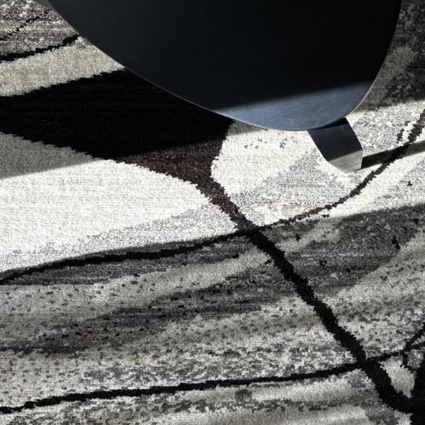 Close-up of the exclusive Berber rug, designed by Ela.